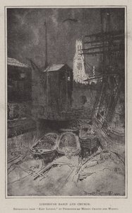 Bassin et église de Limehouse - Joseph Pennell